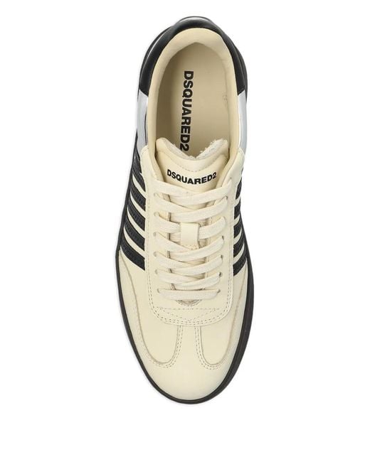 DSquared² Black Panelled Leather Sneakers