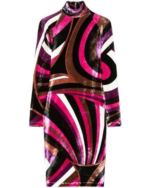 Vestido corto con estampado Iride Emilio Pucci de color White