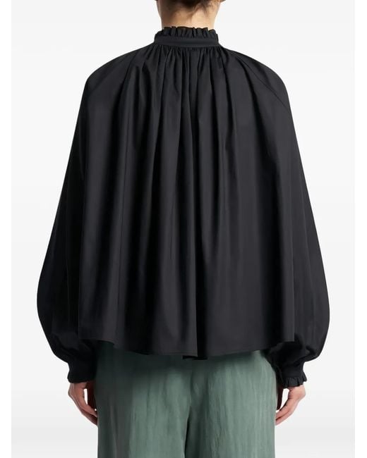 PT Torino Black Claudia Ruffled Tie-Fastening Blouse