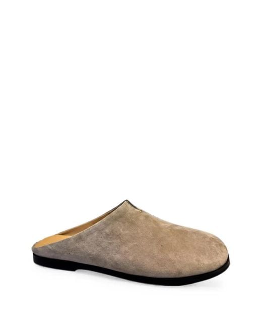 SERGIO MORETTI FIRENZE Brown Suede Slip-On Flat Mules