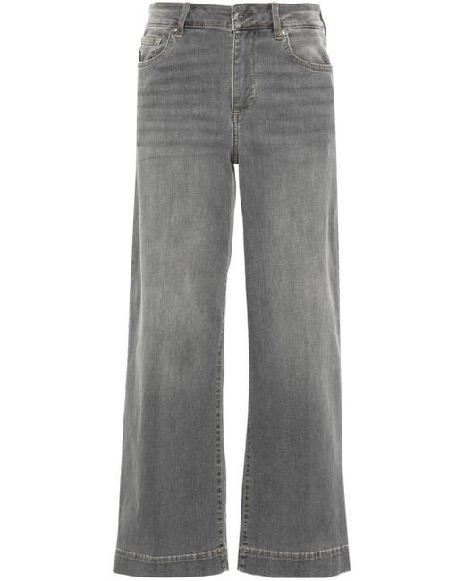 Liu Jo Gray Cropped Flared Jeans