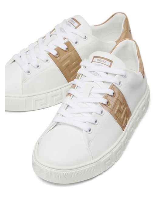 Versace White Greca Embossed-detail Sneakers