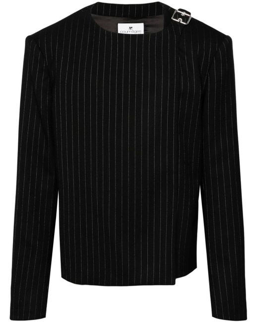 Courreges Black Tailored Pinstripe Jacket for men