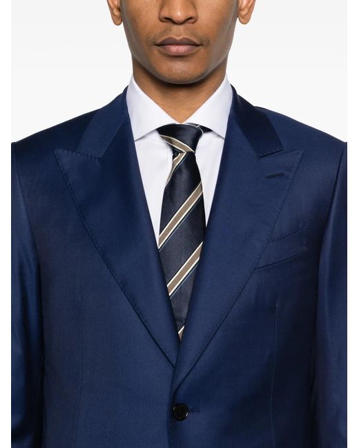 Caruso Blue Peak-Lapel Suit for men