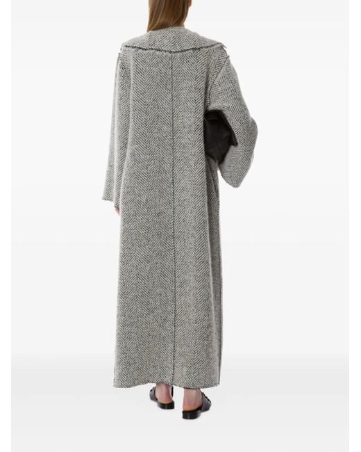 Alberta Ferretti Gray Long Coat