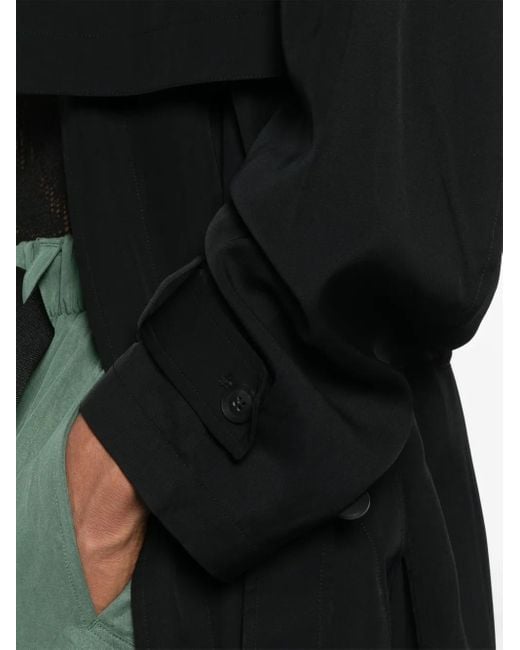 Y-3 Black Twill Trench Coat for men