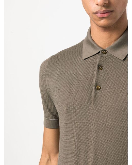 Brioni geometric-print short-sleeve shirt - Blue