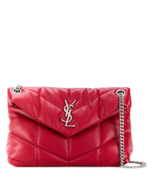 red quilted shoulder bag