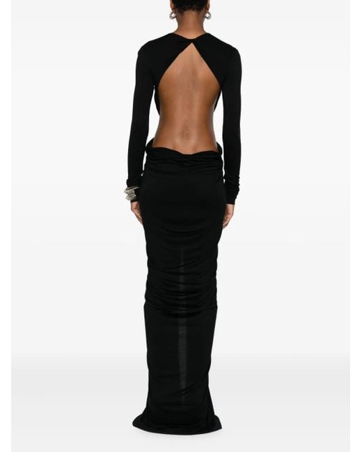 Poppy cut-out ruched gown Rick Owens de color Black