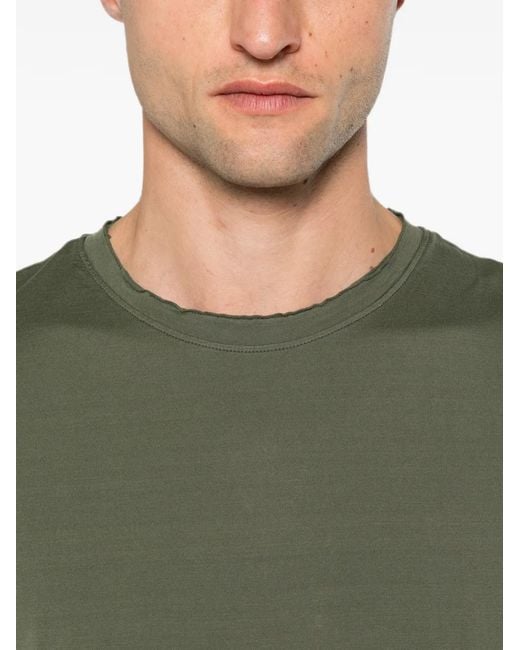 Jeordie's Green Raw-Edge Cotton T-Shirt for men