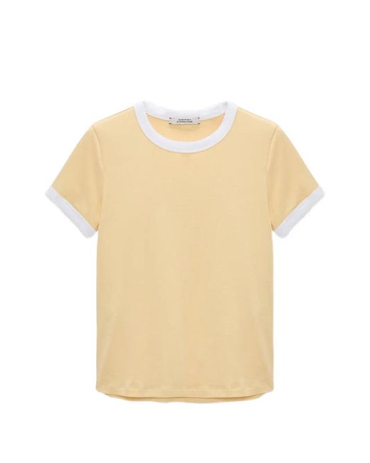 Dorothee Schumacher Natural Trimmed Crew-Neck T-Shirt