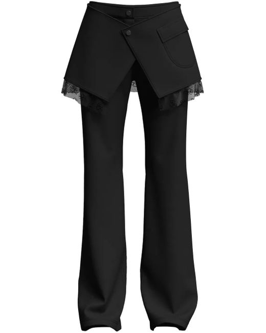 MACCAPANI Black Layered Flared Trousers