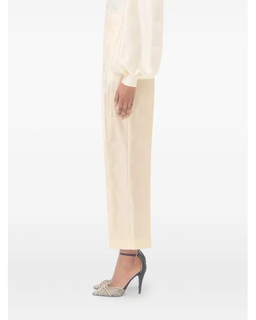 Valentino Garavani White Plus De Pois Striped Polka Dot Jacquard Pants