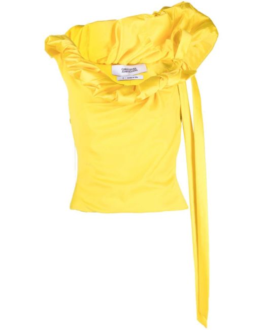 Christopher John Rogers Yellow Bluse mit Paperbag-Taille