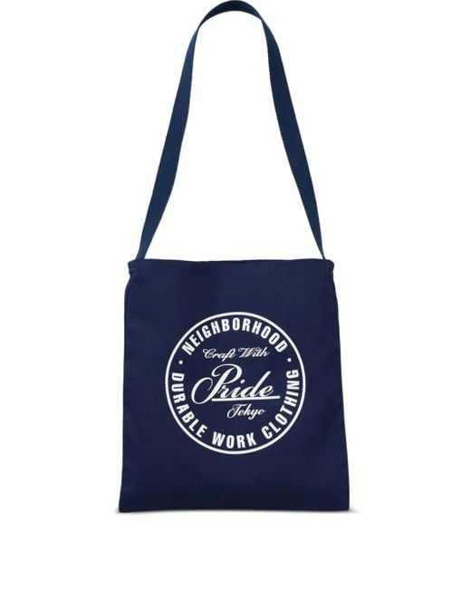 Neighborhood Blue Logo-Print Tote Bag for men