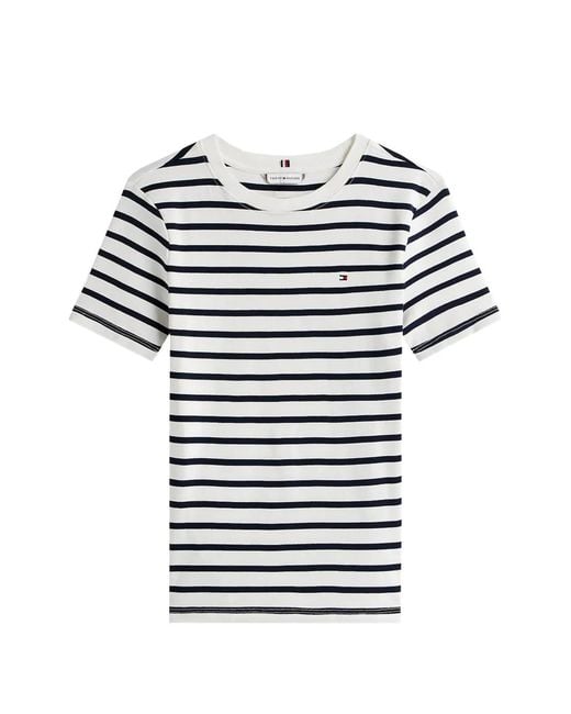 Tommy Hilfiger White Striped T-Shirt