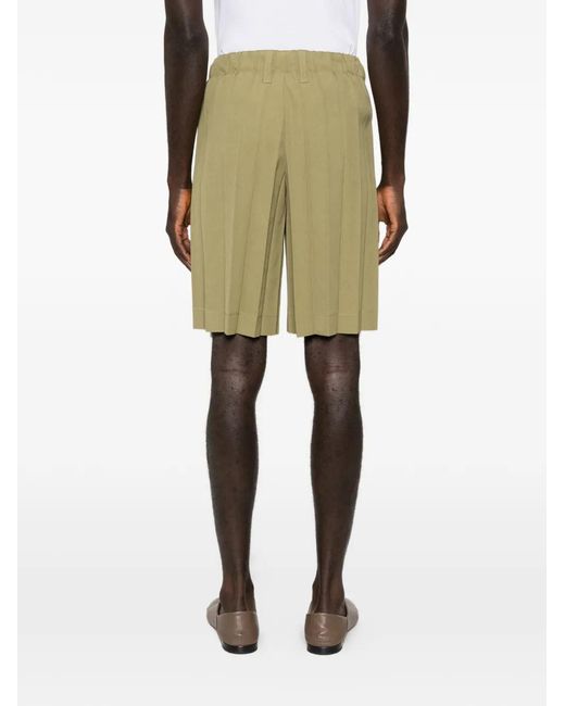 Homme Plissé Issey Miyake Green Pleated Shorts for men