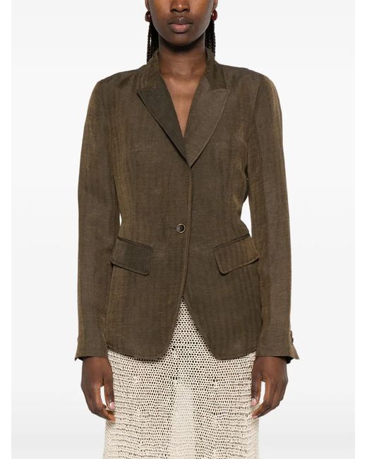 Uma Wang Brown Twisted Asymmetric Jacket