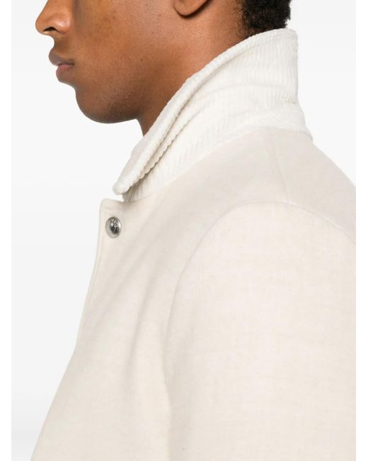 Eleventy Natural Corduroy-Collar Wool Jacket for men