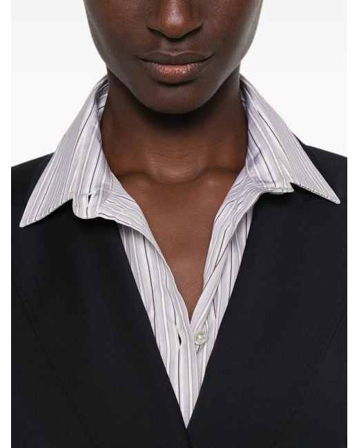 Max Mara Blue Double-Breasted Wool Blazer