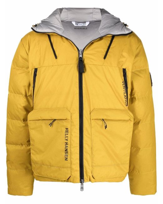 Helly Hansen Padded Zip-up Down Jacket in Yellow for Men - Lyst