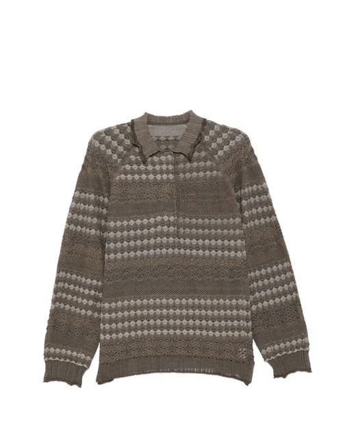 JNBY Gray Geometric-Print Sweater
