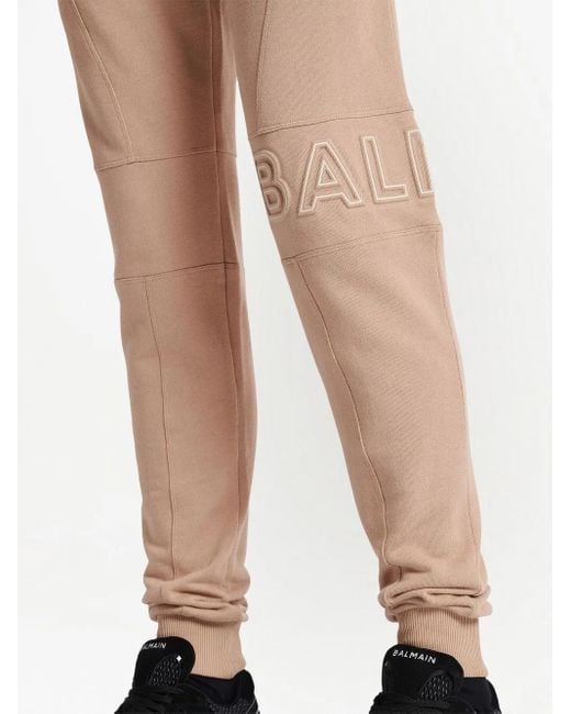 Balmain Natural Embossed Logo Track Pants for men