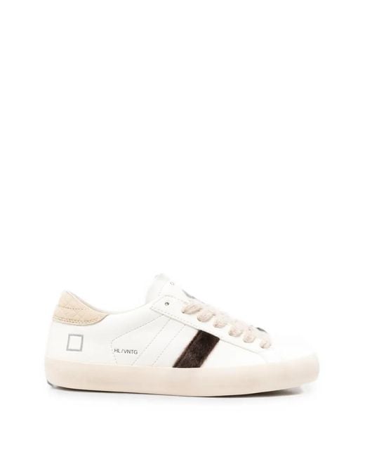 Date White Logo-Print Panelled Sneakers
