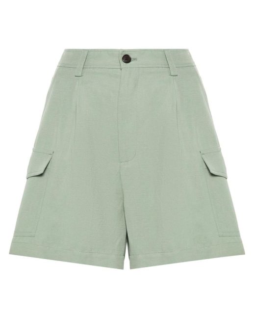 Woolrich Green Pleated Cargo Shorts