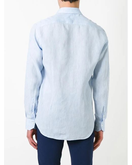 Alessandro Gherardi Blue Spread Collar Shirt for men