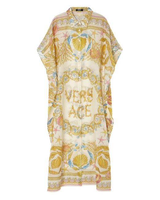 Versace Metallic Underwater Barocco Cover-Up Dress