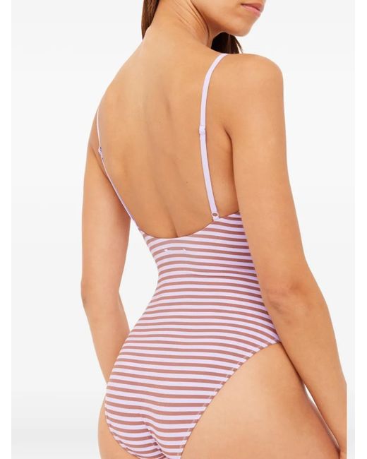 The Upside Purple Miami Flow Horizontal-Stripe Swimsuit