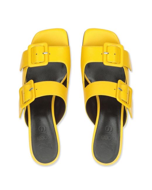 Sandales Si Rossi 45 mm en cuir Sergio Rossi en coloris Yellow