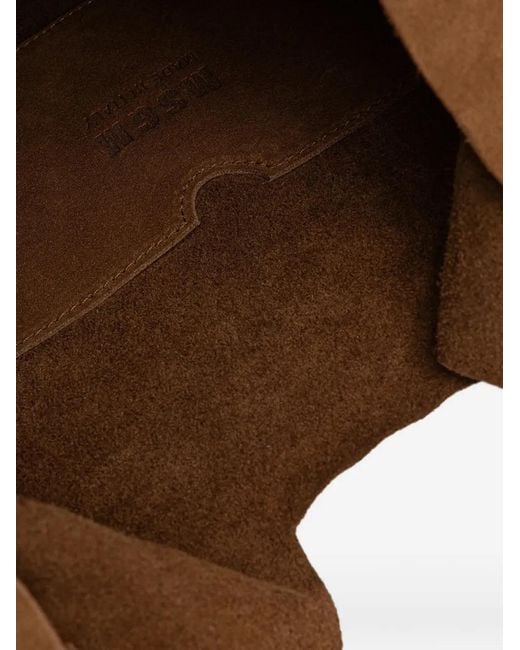 MSGM Brown Suede Embossed Tote Bag