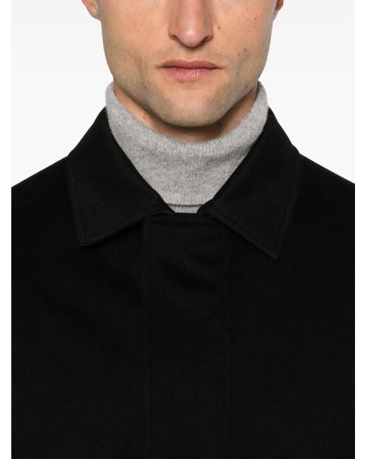 Paul & Shark Black Cashmere Coat for men