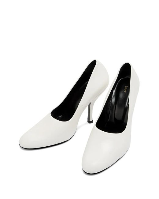 Jude White Date Round-Toe Pumps