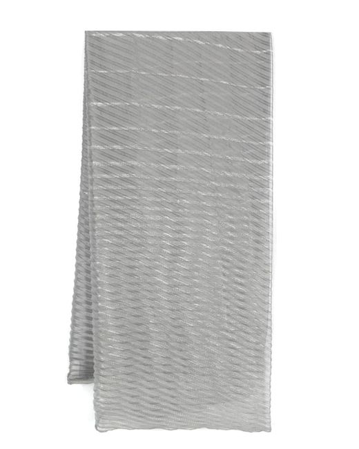 Pañuelo plisado a rayas Emporio Armani de color Gray