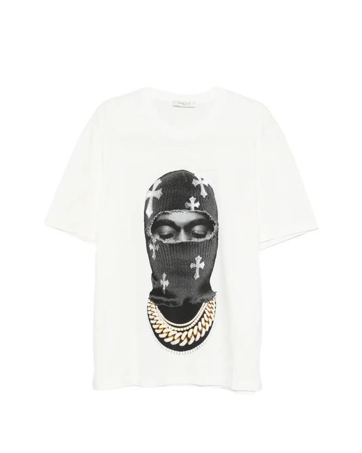 Ih Nom Uh Nit White Mask Crosses-Print T-Shirt for men