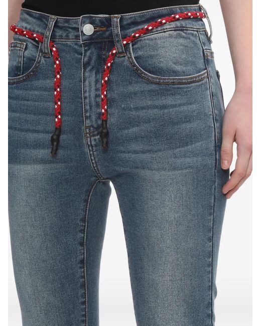 A Bathing Ape Blue Appe Braided Straight-Leg Jeans