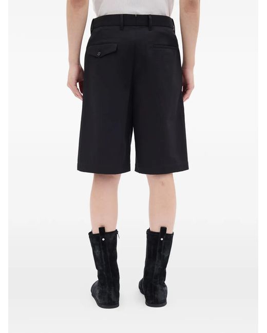 Ann Demeulemeester Black Pleated Shorts for men