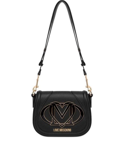 Love Moschino Black Logo-Plaque Shoulder Bag