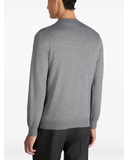 Zanone Gray Crew-Neck Sweater for men
