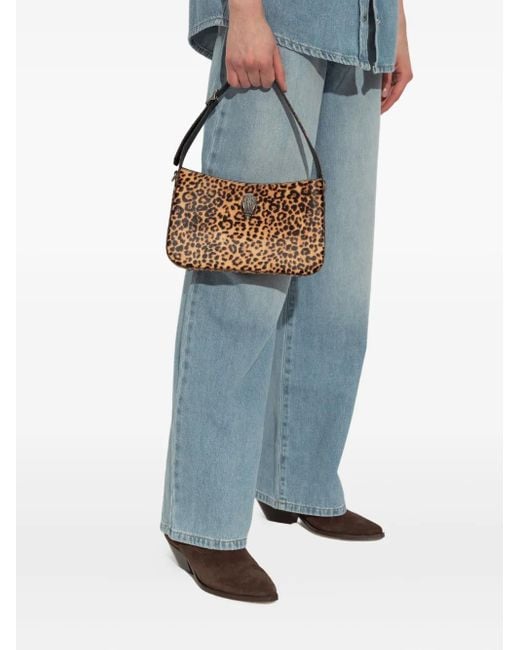 Kurt Geiger Metallic Bond Leopard-Print Shoulder Bag