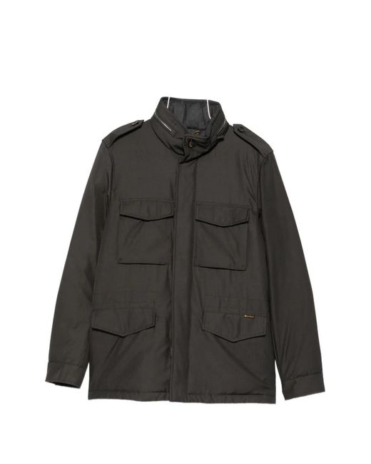 Moorer Black Four-Pocket Epaulette Jacket for men