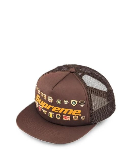 Supreme Brown Pin-Embellished Five-Panel Cap Hat for men