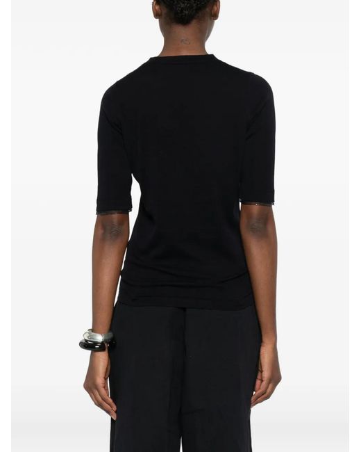 Fabiana Filippi Black T-Shirt À Manches Courtes