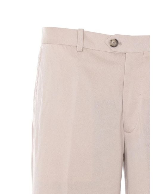 Circolo 1901 White Pleated Front-Pocket Trousers for men