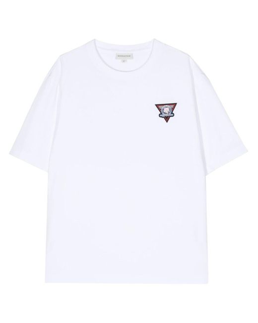 Maison Kitsuné White Surf Collage-print Cotton T-shirt for men