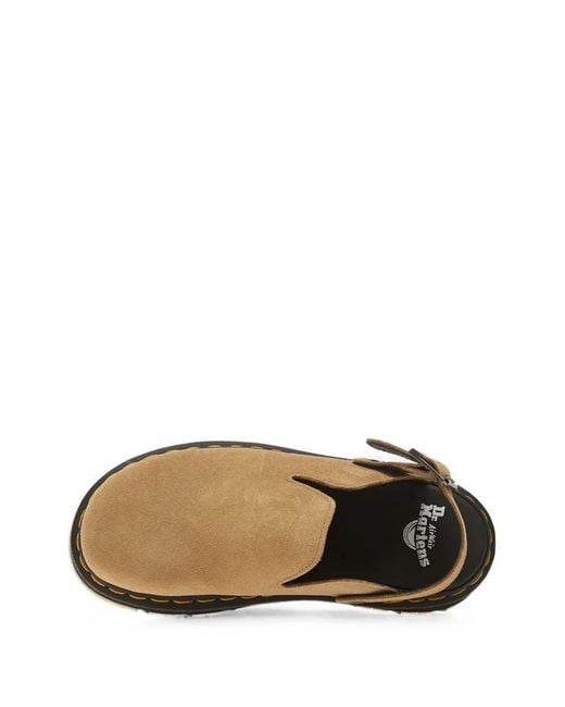 Dr. Martens Brown Zebzag Buckle-Strap Mules