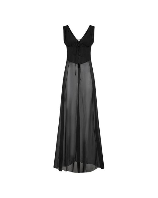GIUSEPPE DI MORABITO Black Silk-Georgette Corset Top